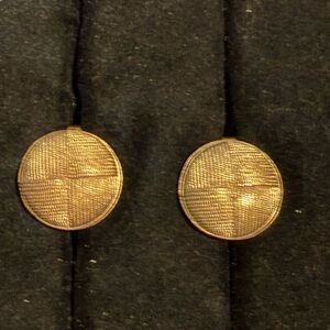 Vintage Avon Textured Button Goldtone Earrings ​Clip-On Round Button